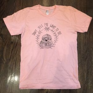 Pink sloth tee shirt
